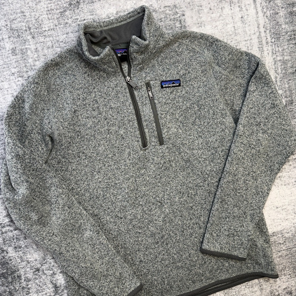 Patagonia Better Sweater Mens Medium Stonewash Gray 1/4 Zip Fleece Pullover